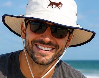 Chocolate Labrador Retriever Embroidered Sun Hat / Lab Lover Gift Idea / Personalize Hat for Lab Lover / Labrador Gift for Mom / Lab Dad Hat