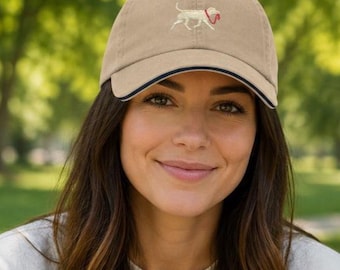 Yellow Labrador Embroidered Baseball Hat / Lab Dog Walking Cap / Personalized Labrador Retriever Mom Dad Birthday Gift / Gift for Lab Lover