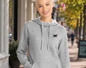 Black Labrador Retriever Embroidered Hooded Sweatshirt / Lab Sweatshirt for Her / Personalized Retriever Dog Mama Gift / Lab Lover Hoodie