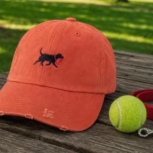Black Labrador Embroidered Distressed Baseball Hat / Labrador Dog Dad Walking Cap / Personalized Lab Dog Mom Gift / Labrador Dog Gear