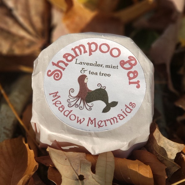 Shampoo Bar for healthy hair and sensitive shave by Meadow Mermaids