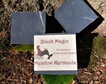 Black Magic Handmade Soap with Anise and Activated Charcoal by Meadow Mermaids