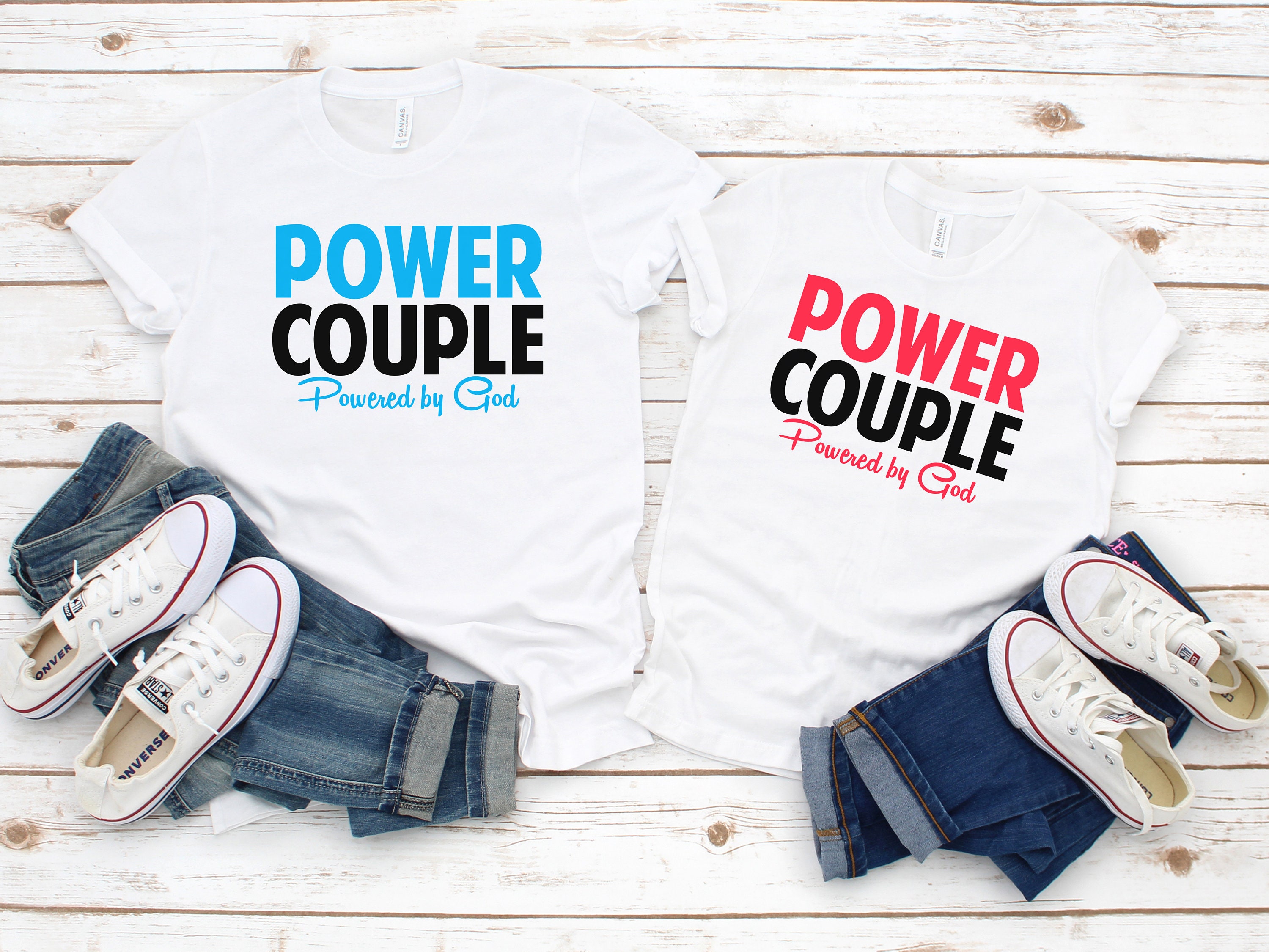 Christian couples shirts Matching couple tshirts Power Etsy