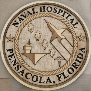 3D Wood Military Crest