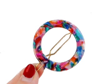Multi color Hair Clip New Women Girls Acrylic Elegant Circle Rectangle Hair Clips Tin Hairpins Barrettes Headbands Accessories Trendy Fas