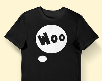 Pop Art Fun: Woo Comic Book Thought Bubble T-Shirt - Unique Graphic Tee for Comic Book Lovers