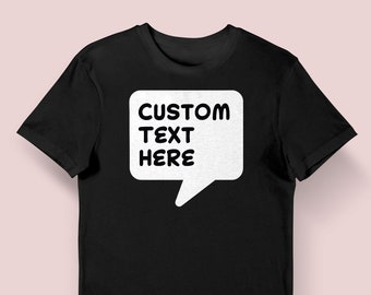 Custom Comic Book Speech Bubble T-shirt, Square, Personalize With Your Text, Comic Art, Comic Font, Comic Strip, Custom Comic Book Shirt