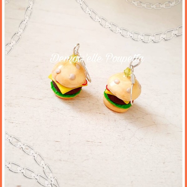 Boucle d'oreilles hamburger