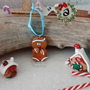 Clayre & Eef Décoration De Noël Image Sapin De Noël 11x37 Cm Marron Blanc Bonhomme En Pain D'épice | Leroy Merlin