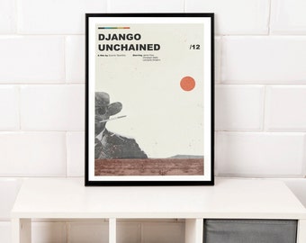Druckbare Kunst - Django Unchained - Quentin Tarantino Inspired Poster, Jamie Foxx Art Print - A3 Collage, Grafikdesign, Fine Art, New-Retro