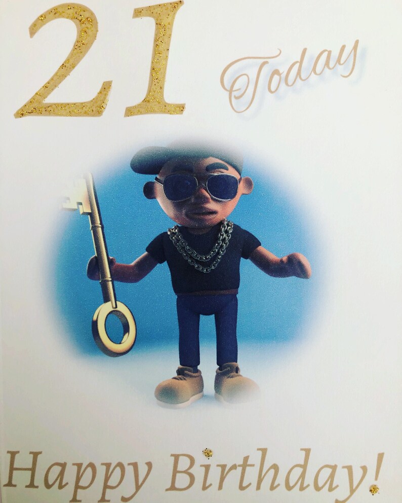 Happy 21st Birthday Card Ethnic Black Afro Caribbean African American