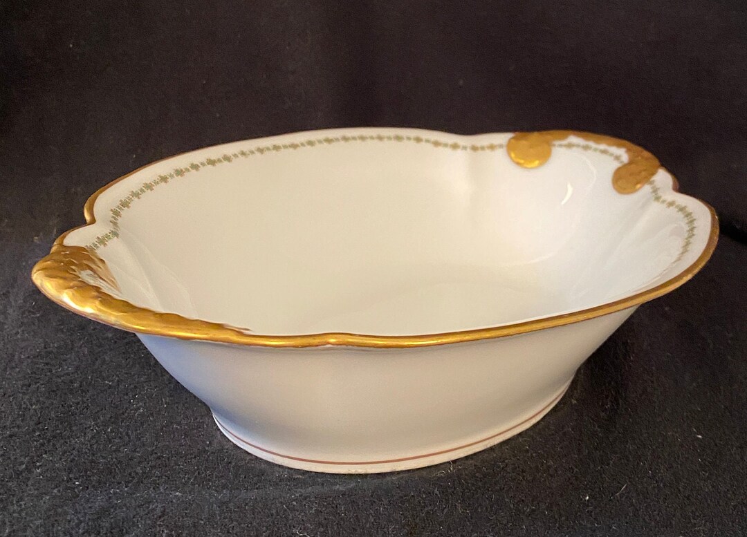 Theodore Haviland Limoges Serving Bowl With Gilded Handles Etsy
