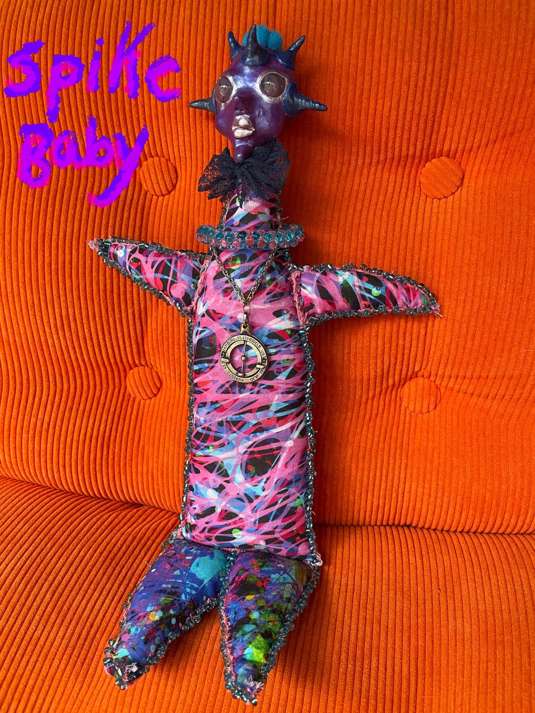 OOAK Handmade Art Doll ‘spike Baby’ Alien Creature Glass Eyes Groovy ...