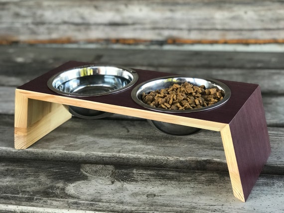mid century dog bowl stand