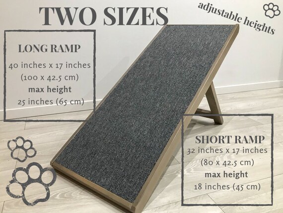 Gray Carpet And Wood Pet Ramp Dog Ramp Pet Stairs For Bed Etsy