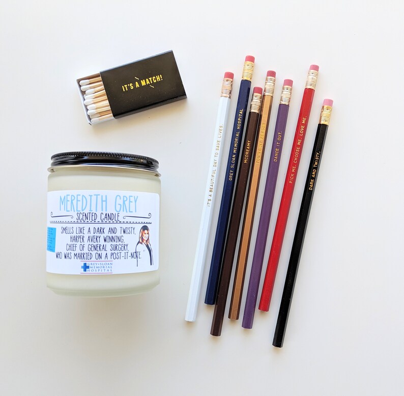 Meredith Grey Greys Anatomy Gift Candle Gift Greys Anatomy Tv Etsy