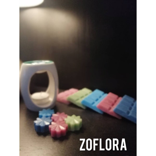 Zoflo wax melts for wax burners. Highly scented made in the United Kingdom.