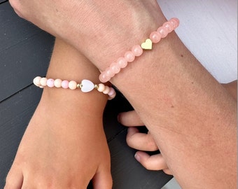 Mini and Me Matching Bracelets, Mommy and Me, Back to School Bracelet, Mother Daughter Matching Bracelet Set, Kindergarten Heart Bracelet