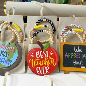 PERSONALIZED SET, Teacher Bracelet, Back to School Teacher Bracelet, Teacher Gift, Teacher Appreciation Gift, Pencil Bracelet, Mascot