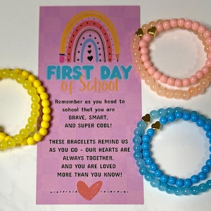 Back to School Bracelet, Mommy and Me Matching Bracelet, Mama and Mini Bracelets, Kindergarten Bracelet Set, Pre-School Bracelet