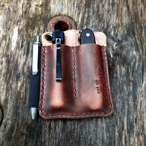 Pocket organizer edc wallet leather Leder Victorinox Pioneer Fisher Space Pen Olight I3t image 3