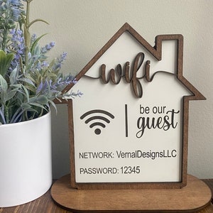 Wifi Network Password Sign - Guest Wifi password - Air BNB - Vacation House - Rental - Business networking