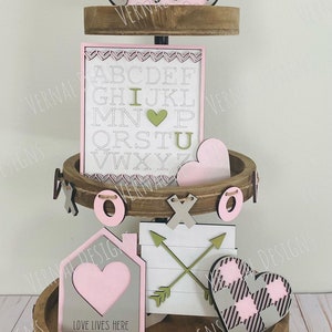 You Are Loved Valentine Tiered Tray Set