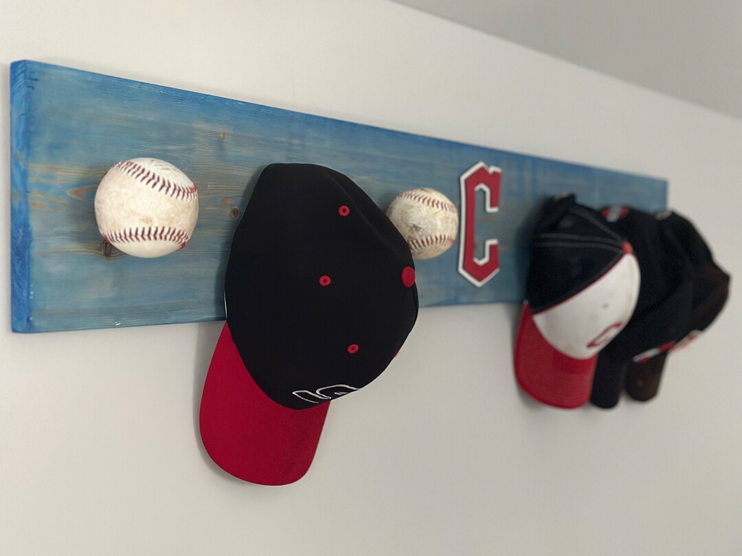 Baseball Hat Rack Custom Hat Rack Wooden Hat Rack Baseball Birthday