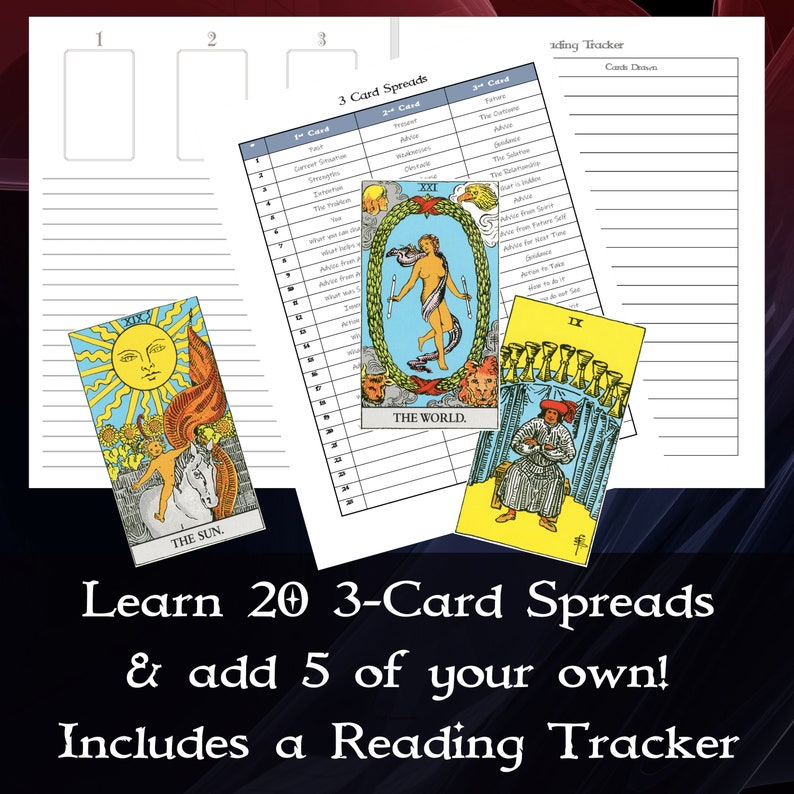 Tarot Card Spread Journal Bundle 3-card Spread Pages 20 | Etsy