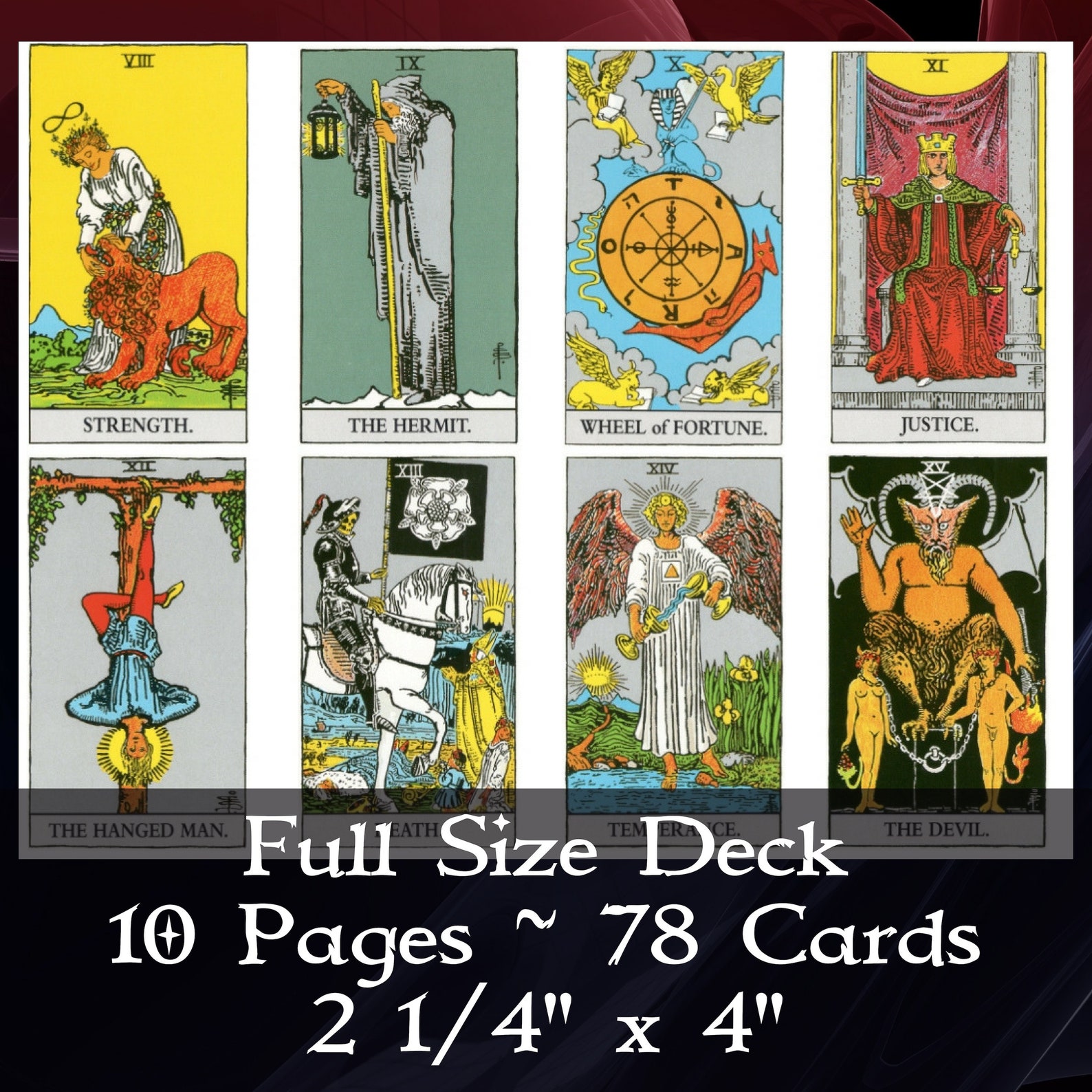 Free Printable Revers Tarot Card Meanigs