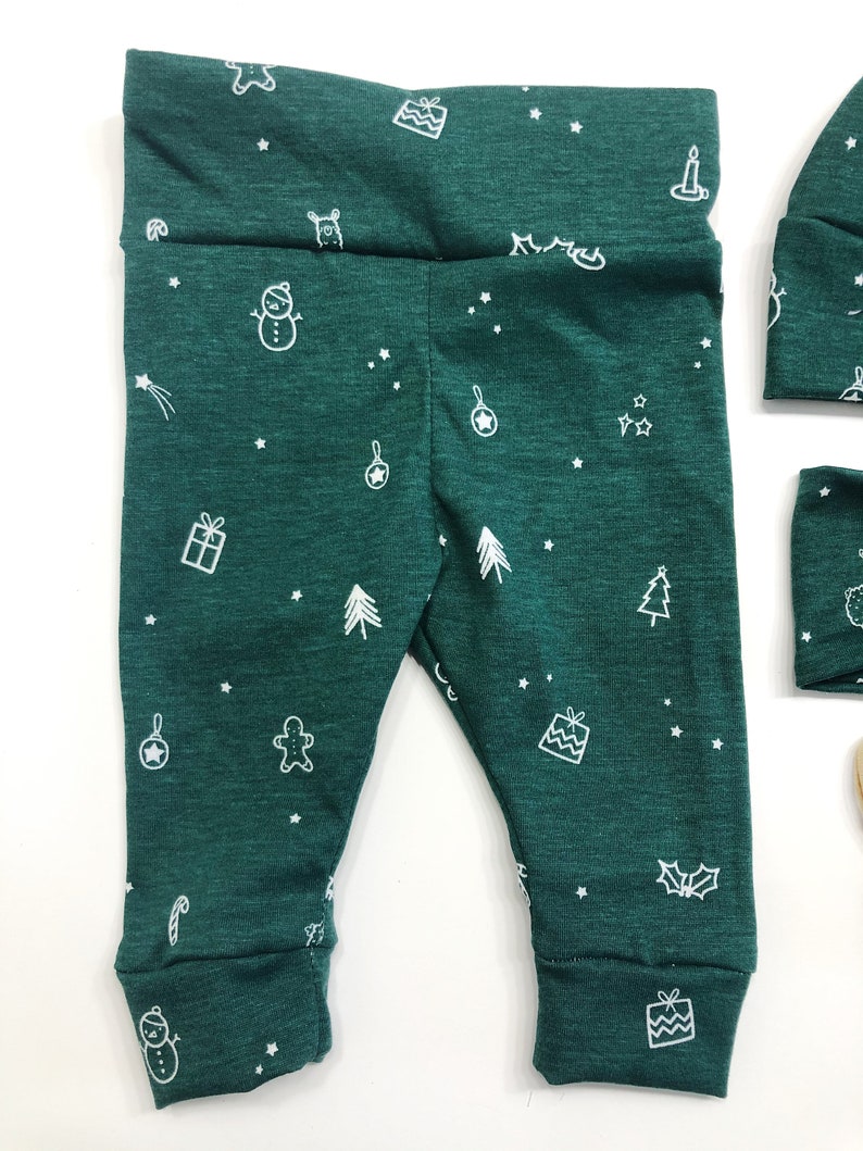 SALE emerald green Christmas llama tree Baby Girl Boy Set Leggings Hat Headband Bow Gift Shower Photo newborn Take Home Outfit Knot Pants