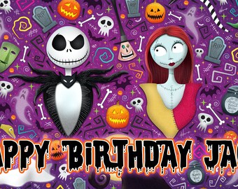 Halloween Jack Skellington Personalized Banner 48" x 24"