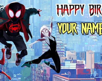 Spiderman Into the Spiderverse Personalized Banner 48" x 24"