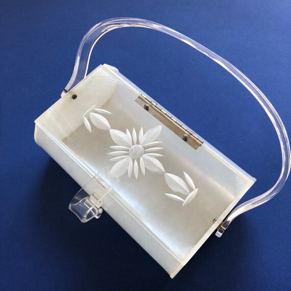 Great 1950s Carved Lucite Purse | Vintage 50s Luci
