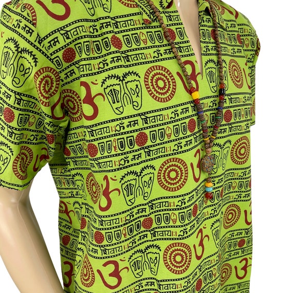 Handmade Om V-neck Cotton Kurta Shirt 