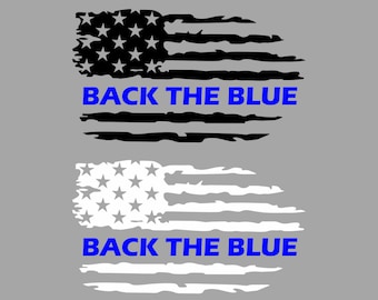 Back the Blue Vinyl Decal,Thin Blue Line Decal,Back the Blue Decal,Blue Thin Line Decal,Thin Blue Line Flag Decal,Police Flag Decal,LEO Gift