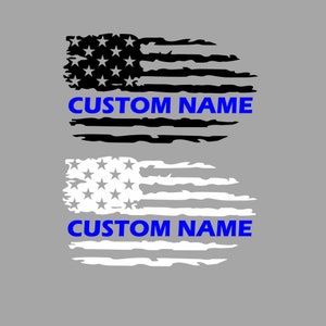 PERSONALIZED Thin Blue Line Flag,Personalized Blue Thin Line Flag,Personalized Hero Flag Decal,Custom Blue Line  Decal,Custom Thin Blue Line