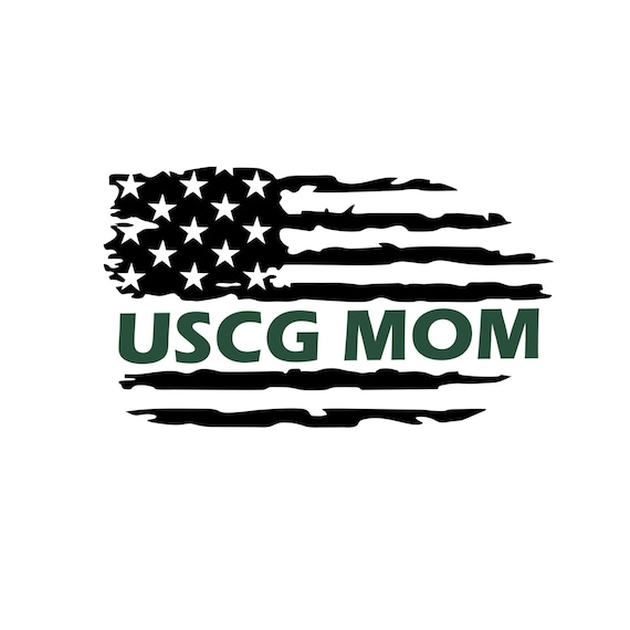 USCG Mom Decal,Military Family Flag,Coast Guard Flag,US Coast Guard Mom Flag Vinyl Decal,Coast Guard Mom Vinyl Decal,Thin Green Line Flag
