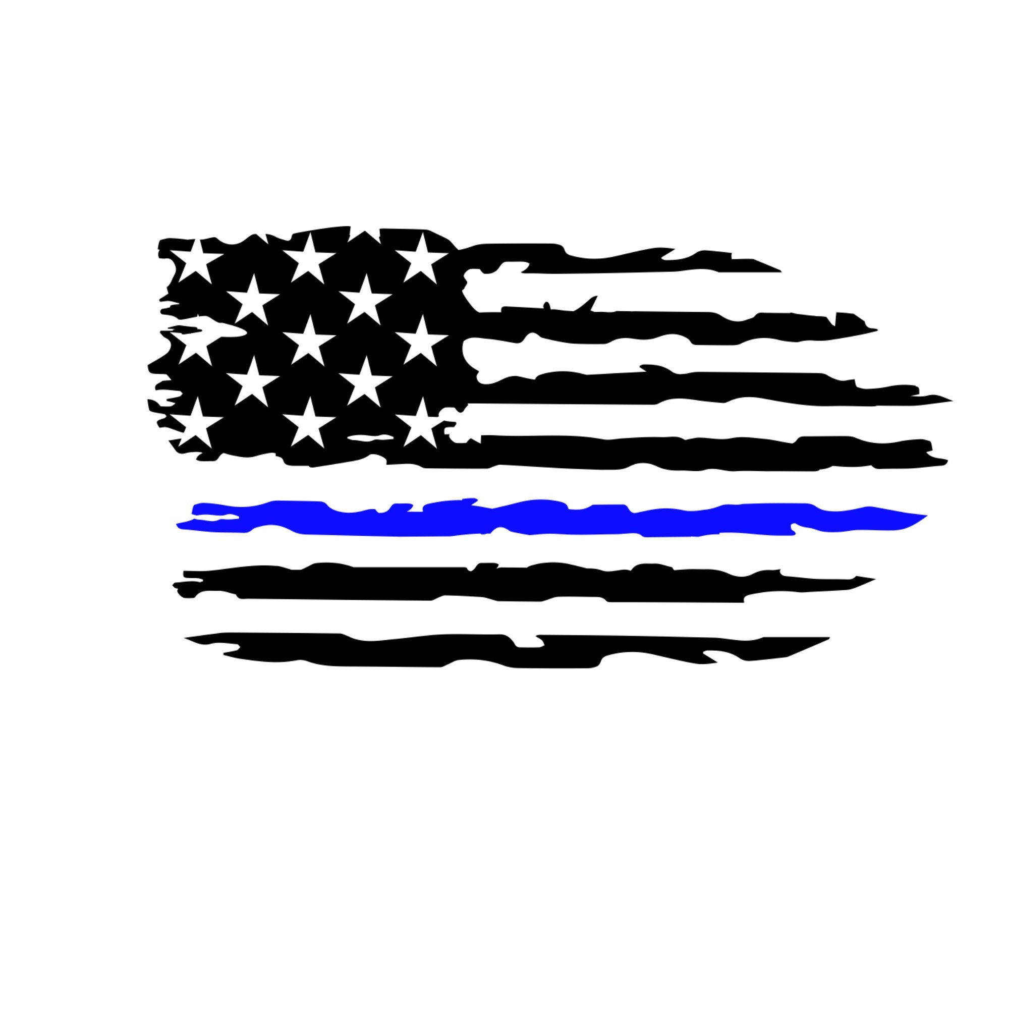Thin Blue Line Flag Decalblue Thin Line Flag Decalback the Etsy