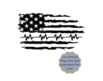 Flag with Heart beart Line,Flag with Heartbeat Line,Heart Beat Flag,Nurse Flag with Heart Beart,1st Responder Flag,Heart Beat Flag Decal