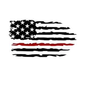 Thin Red Line Flag,Thin Red Line Decal,Firefighter Decal,Fireman Distressed Flag,Hero Flag,Distressed Hero Flag,Thin Red Line Vinyl Decal