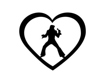 Elvis Decal,Elvis Presley Inspired Vinyl Decal,Elvis Inspired Decal,Elvis Vinyl Decal,Elvis Window Decal,Elvis Laptop Decal,Elvis HeartDecal