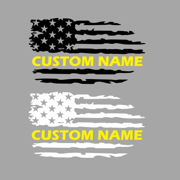 PERSONALIZED Thin Yellow Line Flag,Personalized Yellow Thin Line Flag,Custom Yellow Line Decal,Custom Dispatchers,Tow Truck Vinyl Decal