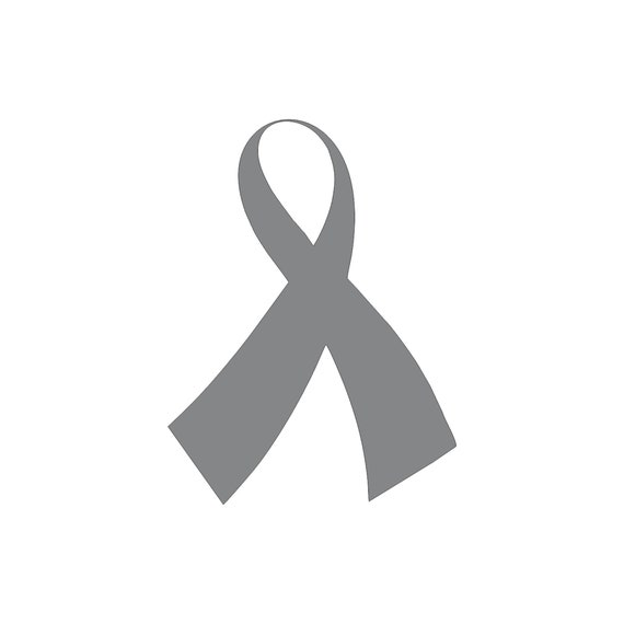 Brain Cancer Awareness Ribbon Decal | Gray Vinyl Bumper Or Window Sticker | 5x3 Fits Car Truck SUV Pickup 4x4 | Find A Cure Grey - UK