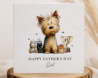Yorkshire Terrier Personalised Father's Day Card, Father's Day Card for Dad, Husband, Boyfriend, Stepdad, Granddad, Dog Dad, Yorkie