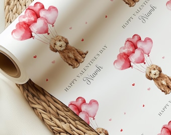 Personalisierte Valentinstag Geschenkpapier, Cockapoo Valentinstag Geschenkpapier, Valentinstag Geschenkpapier, Hund Mama Valentinstag, Hund Papa