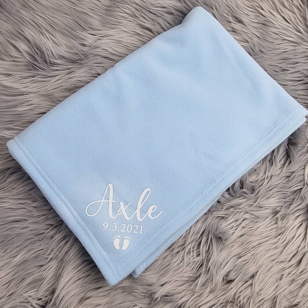 Personalised New Baby Boy Fleece Blanket, New Baby Boy Gifts, Baby