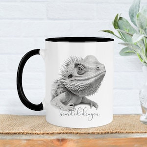 Personalised bearded dragon mug, bearded dragon gift, lizard mug, 11oz ceramic mug, pet lover gift, bearded dragon secret Santa