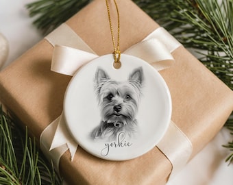 Personalised Yorkshire terrier Christmas bauble, dog breed ceramic bauble, dog lovers Christmas gift, yorkie dog, Yorkshire terrier gift