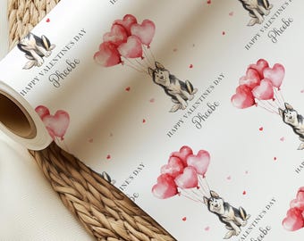 Personalisierte Valentinstag Geschenkpapier, Husky Valentinstag Geschenkpapier, Valentinstag Geschenkpapier, Hund Mama, Hund Papa